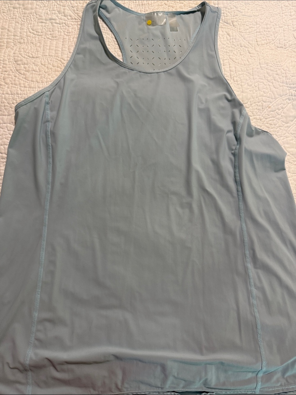 Zella Light Blue Performance Tank with Laser Venting